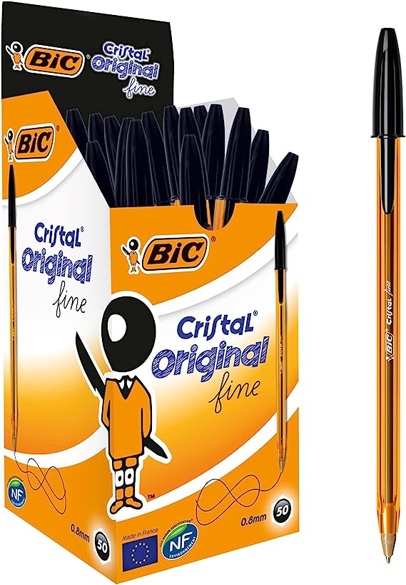 BIC CRISTAL ORIGINAL BALL PEN FINE BLACK